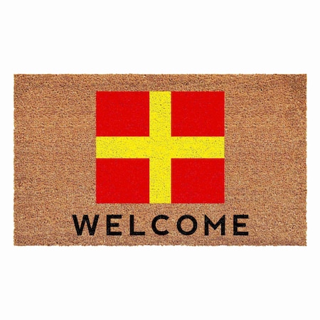 Calloway Mills Personalized Door Mat, Red, Yellow, Black, Natural, 30 in W x 48 in L 108123048R
